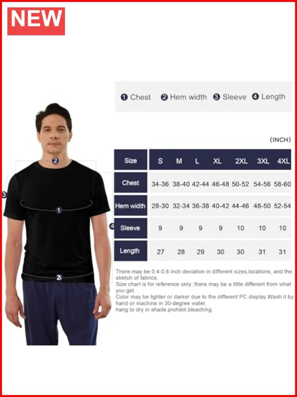 Men's Moisture Wicking Crewneck Undershirts 6-Pack, Breathable Stretch Tees